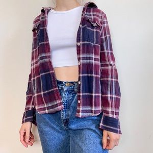 Red and purple flannel